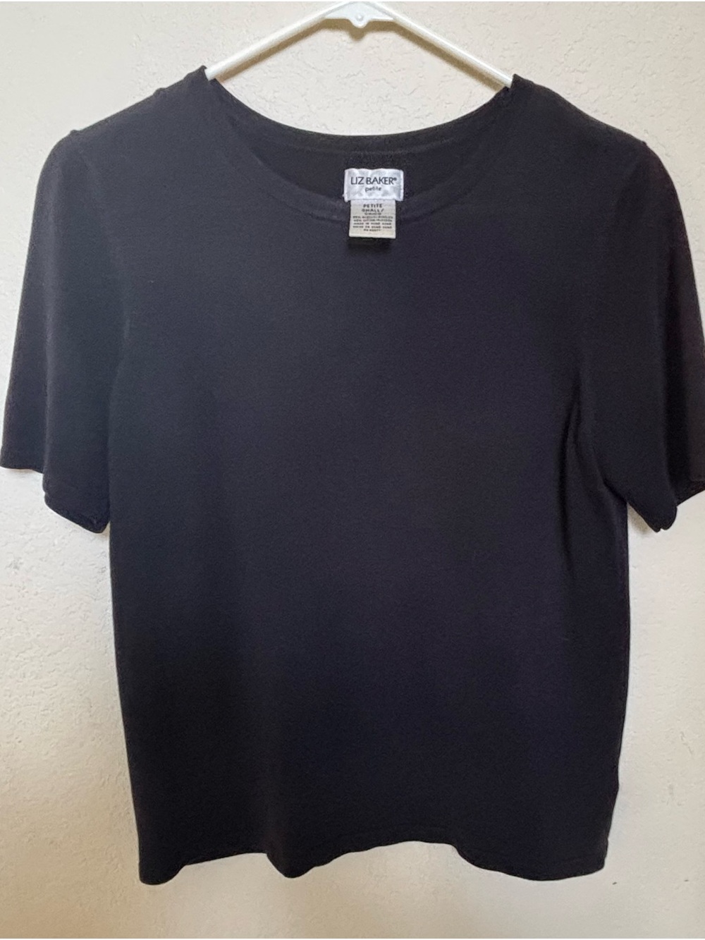 Liz Baker Black Short Sleeve Crewneck Tee